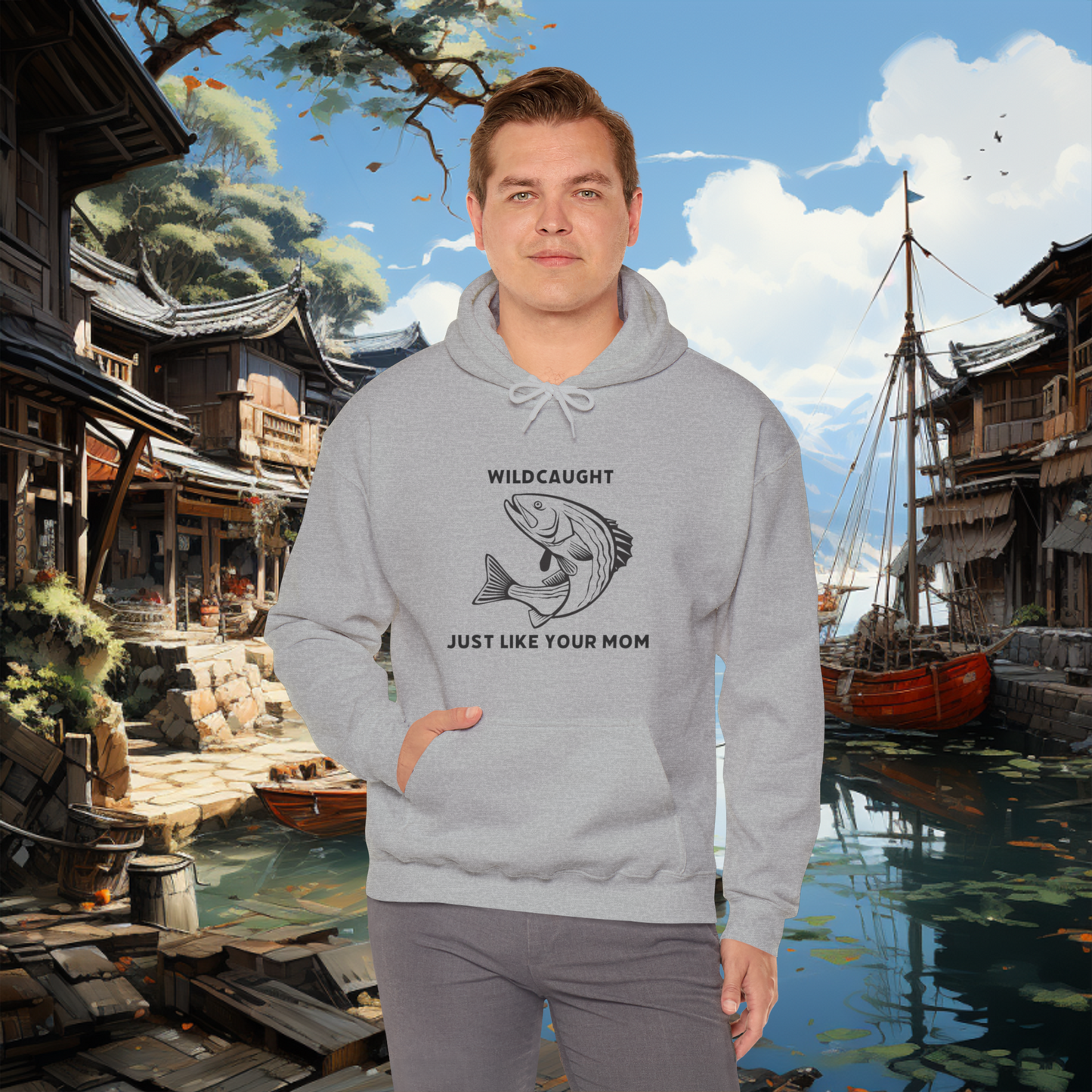 Unisex Heavy Blend "Wildcaught" Hooded Sweatshirt. Funny Sweatshirt. Gift For Him. Stocking Stuffer. Christmas Gift. Fisherman/Fishing Gear