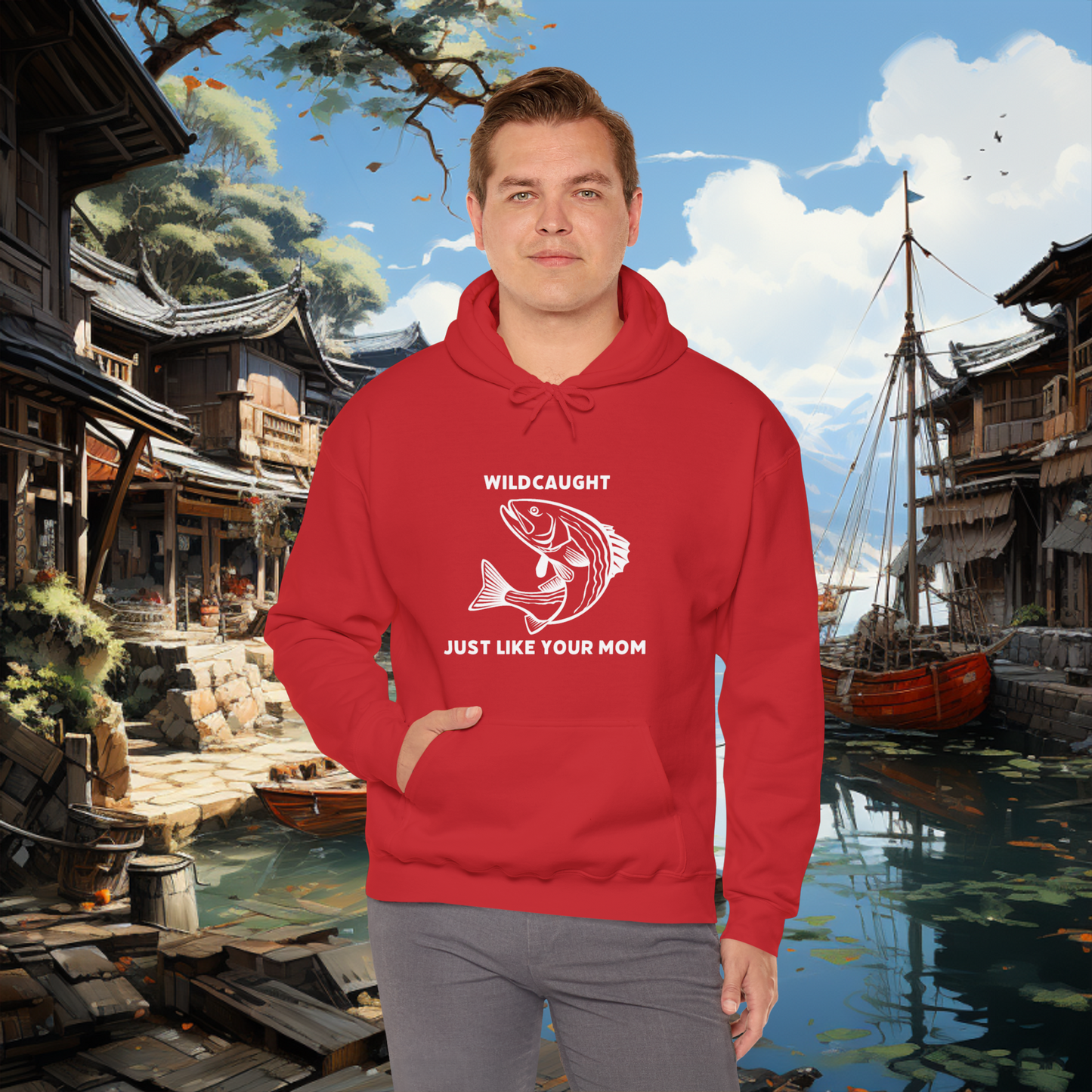 Unisex Heavy Blend "Wildcaught" Hooded Sweatshirt. Funny Sweatshirt. Gift For Him. Stocking Stuffer. Christmas Gift. Fisherman/Fishing Gear