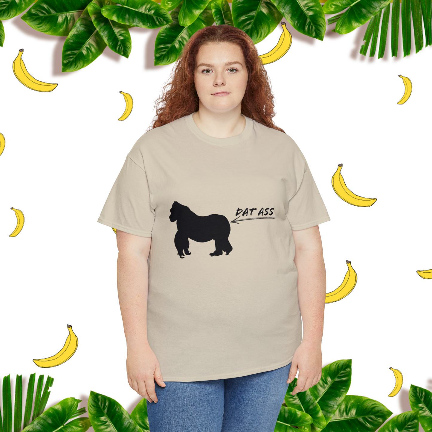 Unisex "Dat Ass" Heavy Cotton Tee. Unisex. Humorous T-Shirt. Animal Print. Gift For Animal Lover. Birthday Gift. Gift For Him. Gift For Her