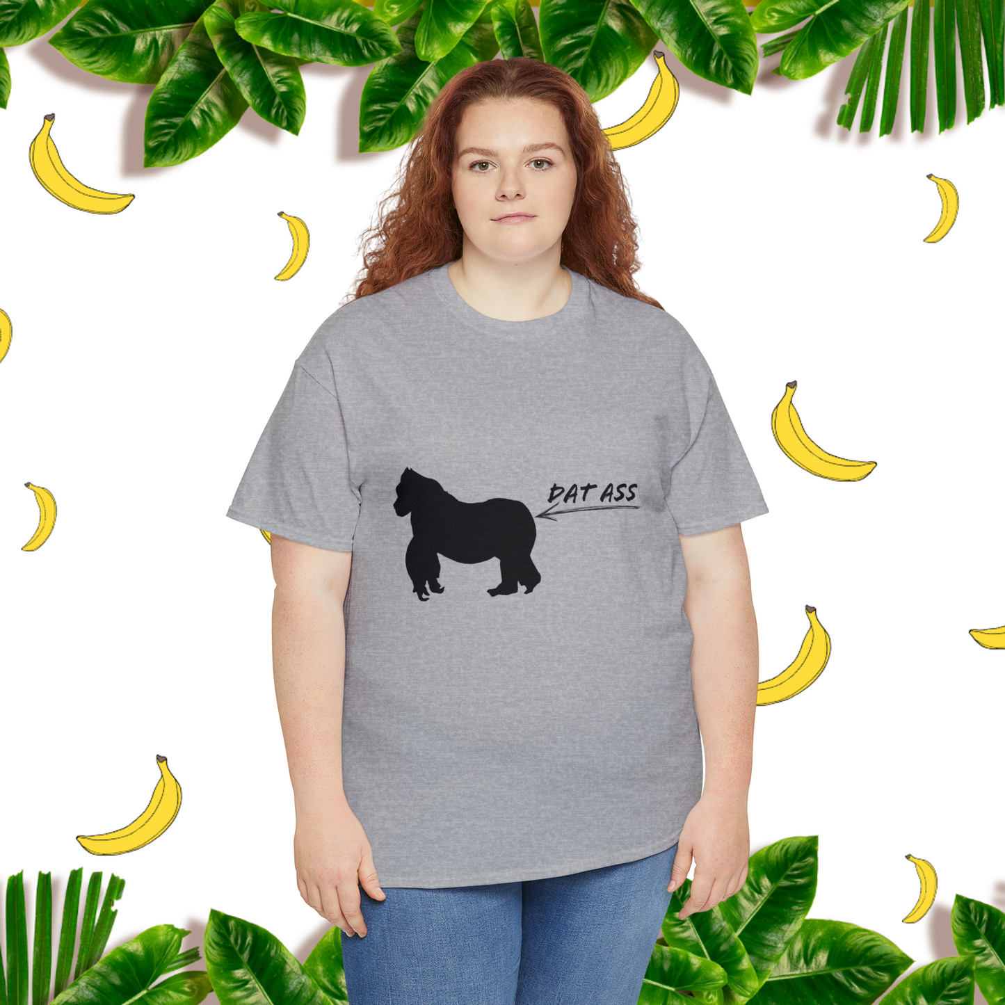 Unisex "Dat Ass" Heavy Cotton Tee. Unisex. Humorous T-Shirt. Animal Print. Gift For Animal Lover. Birthday Gift. Gift For Him. Gift For Her