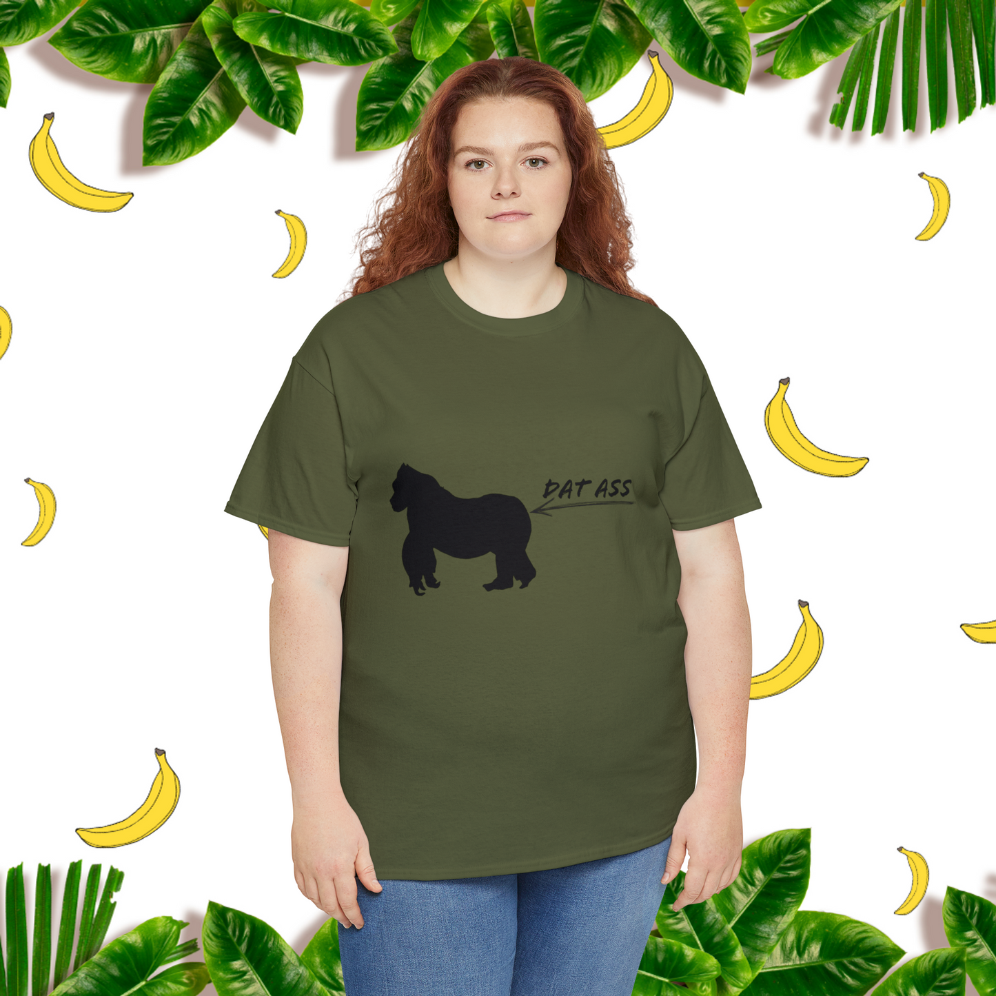 Unisex "Dat Ass" Heavy Cotton Tee. Unisex. Humorous T-Shirt. Animal Print. Gift For Animal Lover. Birthday Gift. Gift For Him. Gift For Her