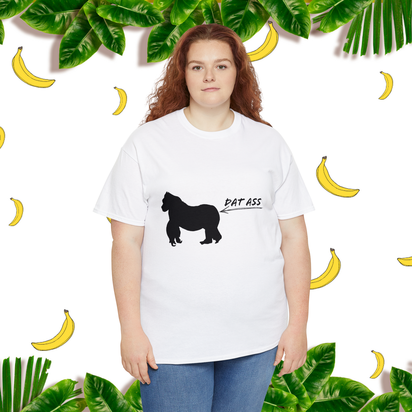 Unisex "Dat Ass" Heavy Cotton Tee. Unisex. Humorous T-Shirt. Animal Print. Gift For Animal Lover. Birthday Gift. Gift For Him. Gift For Her