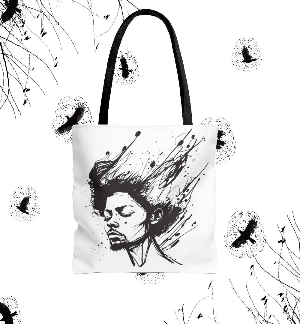 Free Your Mind Tote Bag (AOP). Tote Bag. Green Bag. Everyday Use Bag. Gift For Her. Gift For Him. Anniversary Gift. Positive Affirmation