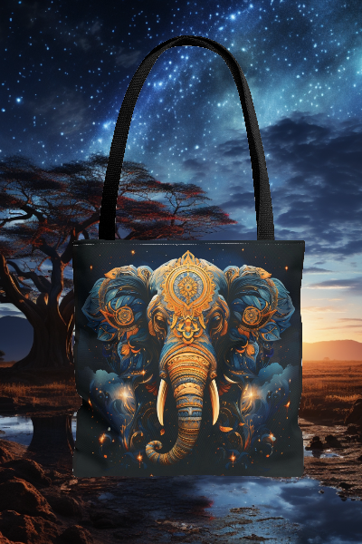 Elephant Tote Bag. This Shoulder Bag Provides Comfort & Has a Beautiful Elephant Design. Perfect Gift For Her, Birthday Gift or Grocery Bag